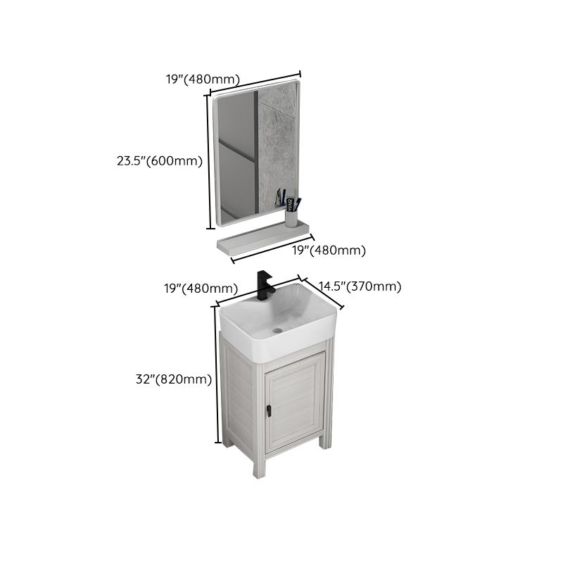 Rectangular Modern Bathroom Vanity White Metal Frame Single-Sink Vanity Set Clearhalo 'Bathroom Remodel & Bathroom Fixtures' 'Bathroom Vanities' 'bathroom_vanities' 'Home Improvement' 'home_improvement' 'home_improvement_bathroom_vanities' 1200x1200_7b6ee649-e04f-42cf-abba-821e9be97828