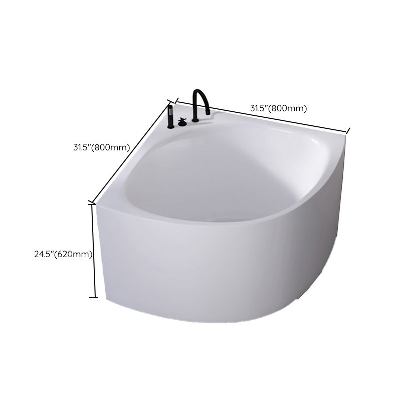 White Acrylic Corner Soaking Bath Modern Back to Wall Bathtub Clearhalo 'Bathroom Remodel & Bathroom Fixtures' 'Bathtubs' 'Home Improvement' 'home_improvement' 'home_improvement_bathtubs' 'Showers & Bathtubs' 1200x1200_7b801e08-fb0f-4978-b086-cb9be8a2a543