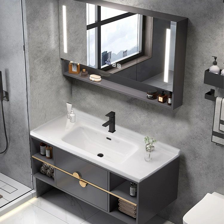 Wall Mount Faucet Included Bath Vanity with Mirror Sink for Bathroom Clearhalo 'Bathroom Remodel & Bathroom Fixtures' 'Bathroom Vanities' 'bathroom_vanities' 'Home Improvement' 'home_improvement' 'home_improvement_bathroom_vanities' 1200x1200_7b89cf04-c9cb-414f-9e1b-22a495cc1886