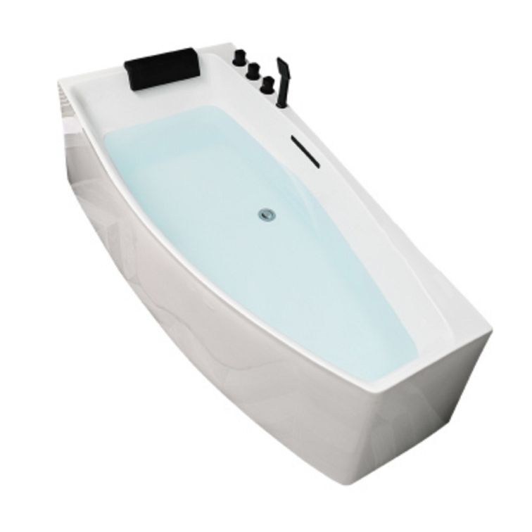 Modern Corner Acrylic Bathtub Soaking White Back to Wall Bath Clearhalo 'Bathroom Remodel & Bathroom Fixtures' 'Bathtubs' 'Home Improvement' 'home_improvement' 'home_improvement_bathtubs' 'Showers & Bathtubs' 1200x1200_7b9df354-ce13-4298-aa61-0eec45bd84d8