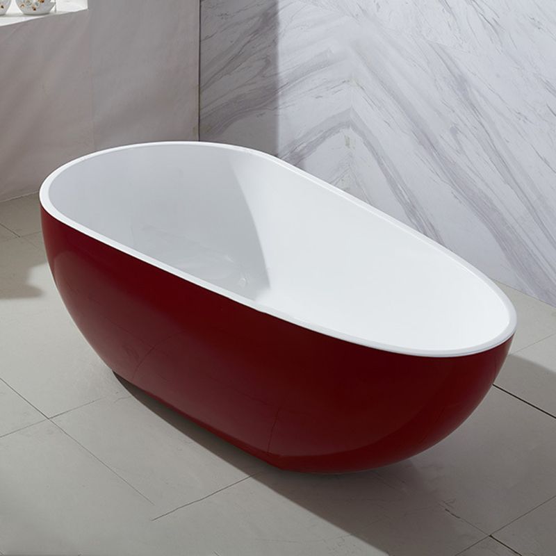 Modern Soaking Bathtub Oval with Drain Acrylic Freestanding Bath Tub Clearhalo 'Bathroom Remodel & Bathroom Fixtures' 'Bathtubs' 'Home Improvement' 'home_improvement' 'home_improvement_bathtubs' 'Showers & Bathtubs' 1200x1200_7ba00ea7-9138-4636-9440-4cb907123dfd