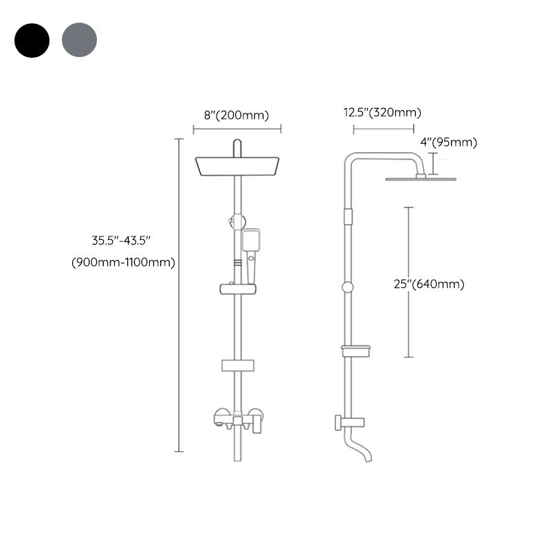 Shower Set Adjustable Spray Pattern Black Wall Mount Shower Hose Shower Set Clearhalo 'Bathroom Remodel & Bathroom Fixtures' 'Home Improvement' 'home_improvement' 'home_improvement_shower_faucets' 'Shower Faucets & Systems' 'shower_faucets' 'Showers & Bathtubs Plumbing' 'Showers & Bathtubs' 1200x1200_7ba96030-7656-4e6a-8599-6e48e86b5c43