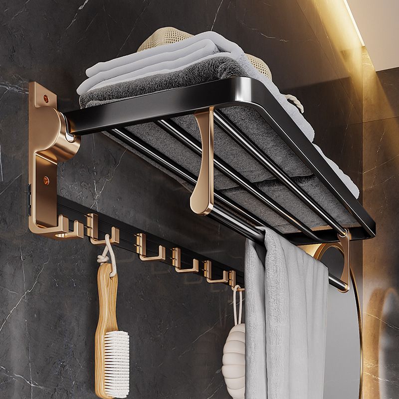 Black & Brass Bathroom Hardware Set Modern Stainless Bath Shelf/Towel Bar/Paper Holder Clearhalo 'Bathroom Hardware Sets' 'Bathroom Hardware' 'Bathroom Remodel & Bathroom Fixtures' 'bathroom_hardware_sets' 'Home Improvement' 'home_improvement' 'home_improvement_bathroom_hardware_sets' 1200x1200_7bfb1844-2bdd-4c1a-be99-14a85370ac16