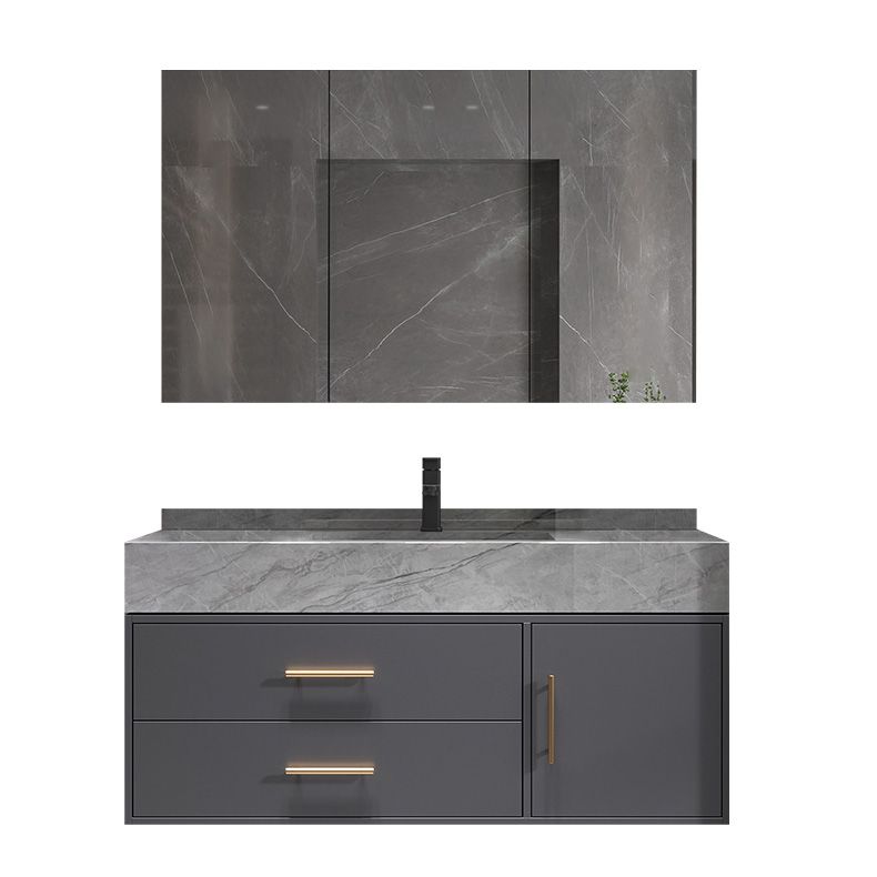 Modern Wall Mount Bathroom Sink Vanity with Faucet Mirror Sink Clearhalo 'Bathroom Remodel & Bathroom Fixtures' 'Bathroom Vanities' 'bathroom_vanities' 'Home Improvement' 'home_improvement' 'home_improvement_bathroom_vanities' 1200x1200_7c068f1e-0e7c-4f62-92ca-219661a765aa