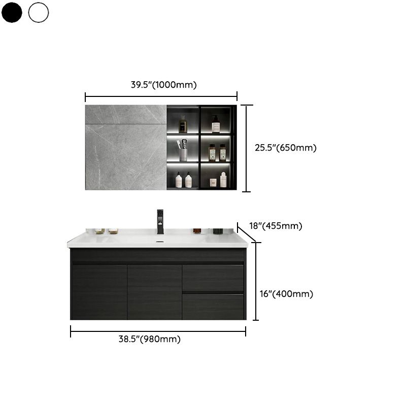 Popular Bathroom Sink Vanity Wall-Mounted 4 Doors Open Shelf Clearhalo 'Bathroom Remodel & Bathroom Fixtures' 'Bathroom Vanities' 'bathroom_vanities' 'Home Improvement' 'home_improvement' 'home_improvement_bathroom_vanities' 1200x1200_7c070c60-78b1-44a7-8a19-d72ba071e2a1