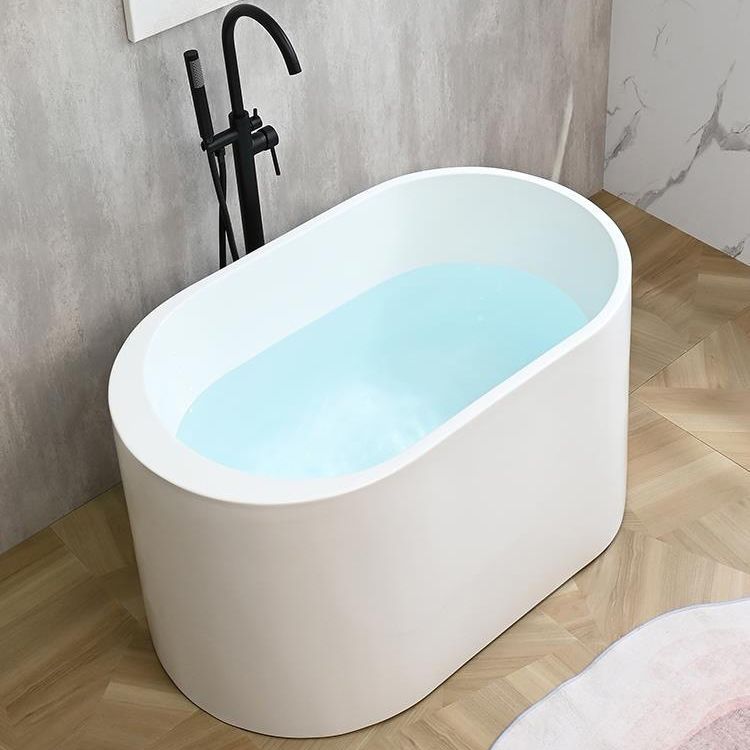 Antique Finish Oval Stand Bathtub Soaking Modern Style Bath Tub Clearhalo 'Bathroom Remodel & Bathroom Fixtures' 'Bathtubs' 'Home Improvement' 'home_improvement' 'home_improvement_bathtubs' 'Showers & Bathtubs' 1200x1200_7c15cc08-4d30-4a5a-b862-8bceba4cae33