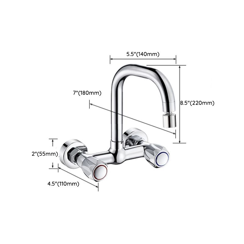 Contemporary Wall Mounted Pot Filler Faucet High Arch Swivel Spout 2 Hole Kitchen Faucet Clearhalo 'Home Improvement' 'home_improvement' 'home_improvement_kitchen_faucets' 'Kitchen Faucets' 'Kitchen Remodel & Kitchen Fixtures' 'Kitchen Sinks & Faucet Components' 'kitchen_faucets' 1200x1200_7c1d6d2e-088d-4b84-9c7a-10c8659b4cb0