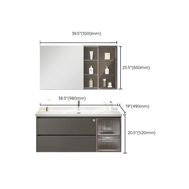 Rectangular Vanity Set Modern Ceramic Top Single-Sink Wall Mount Bath Vanity Clearhalo 'Bathroom Remodel & Bathroom Fixtures' 'Bathroom Vanities' 'bathroom_vanities' 'Home Improvement' 'home_improvement' 'home_improvement_bathroom_vanities' 1200x1200_7c4abac0-9b82-4953-96f4-9dbff3dcf86d