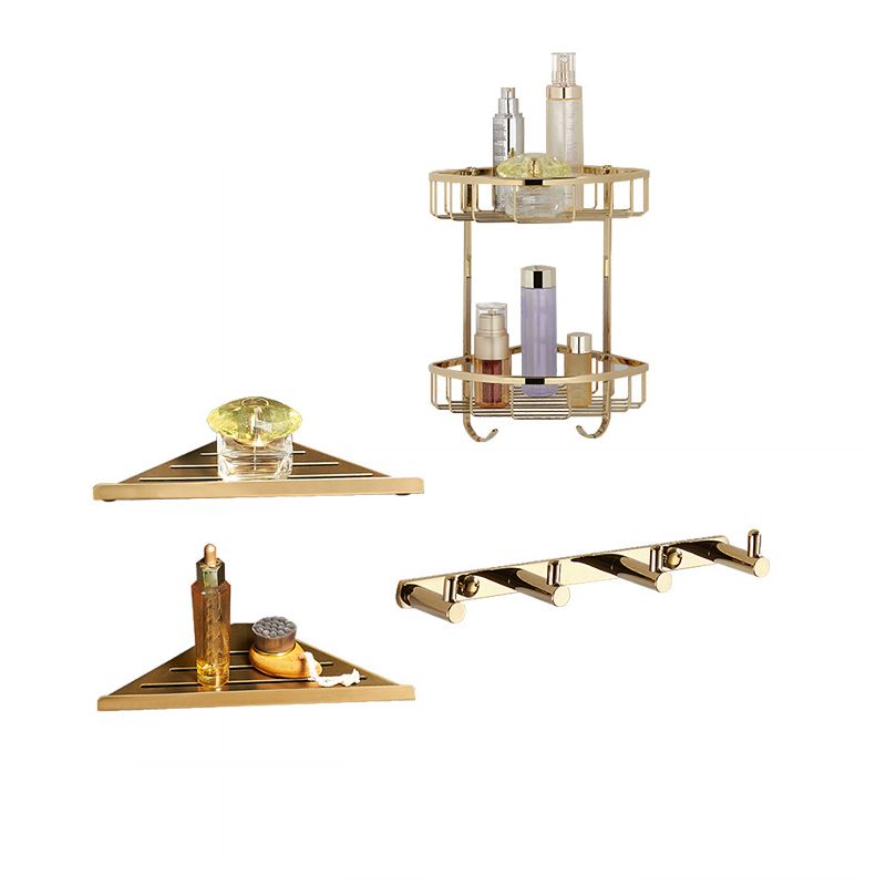 Polished Brass Classic Bathroom Accessory with Bath Shelf/Towel Bar & Paper Holder Clearhalo 'Bathroom Hardware Sets' 'Bathroom Hardware' 'Bathroom Remodel & Bathroom Fixtures' 'bathroom_hardware_sets' 'Home Improvement' 'home_improvement' 'home_improvement_bathroom_hardware_sets' 1200x1200_7c785569-97c3-4d31-9206-77337cfc536e