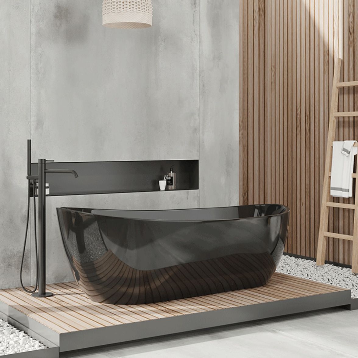 Soaking Stand Alone Bathtub Oval Antique Finish Modern Bath Tub Clearhalo 'Bathroom Remodel & Bathroom Fixtures' 'Bathtubs' 'Home Improvement' 'home_improvement' 'home_improvement_bathtubs' 'Showers & Bathtubs' 1200x1200_7c7f7fa8-3d3c-49cc-a444-b6dfe775258c