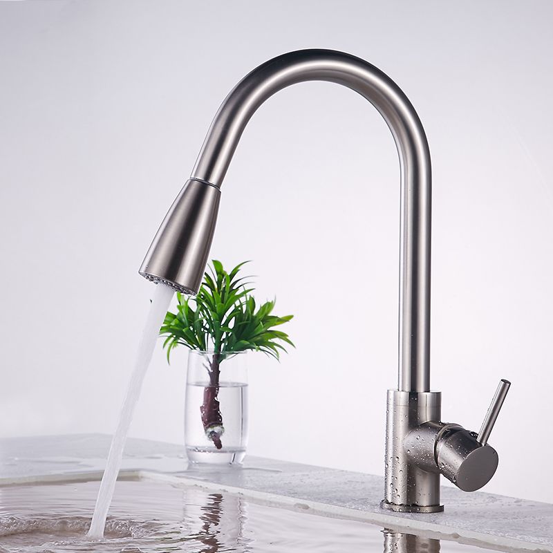 Industrial Single Level Kitchen Faucet Lead Free One Hold Tub Filler Trim Clearhalo 'bathroom_sink_faucets' 'Conjuntos de Torneiras de Lavatório e Banheiro' 'home_improvement' 'home_improvement_bathroom_sink_faucets' 'Mobiliário Doméstico' 'Página inicial' 'Renovação e equipamento de casa de banho' 'Torneira para lavatório de banheiro' 1200x1200_7c97888e-b01c-434a-9b83-229b33e3eb92