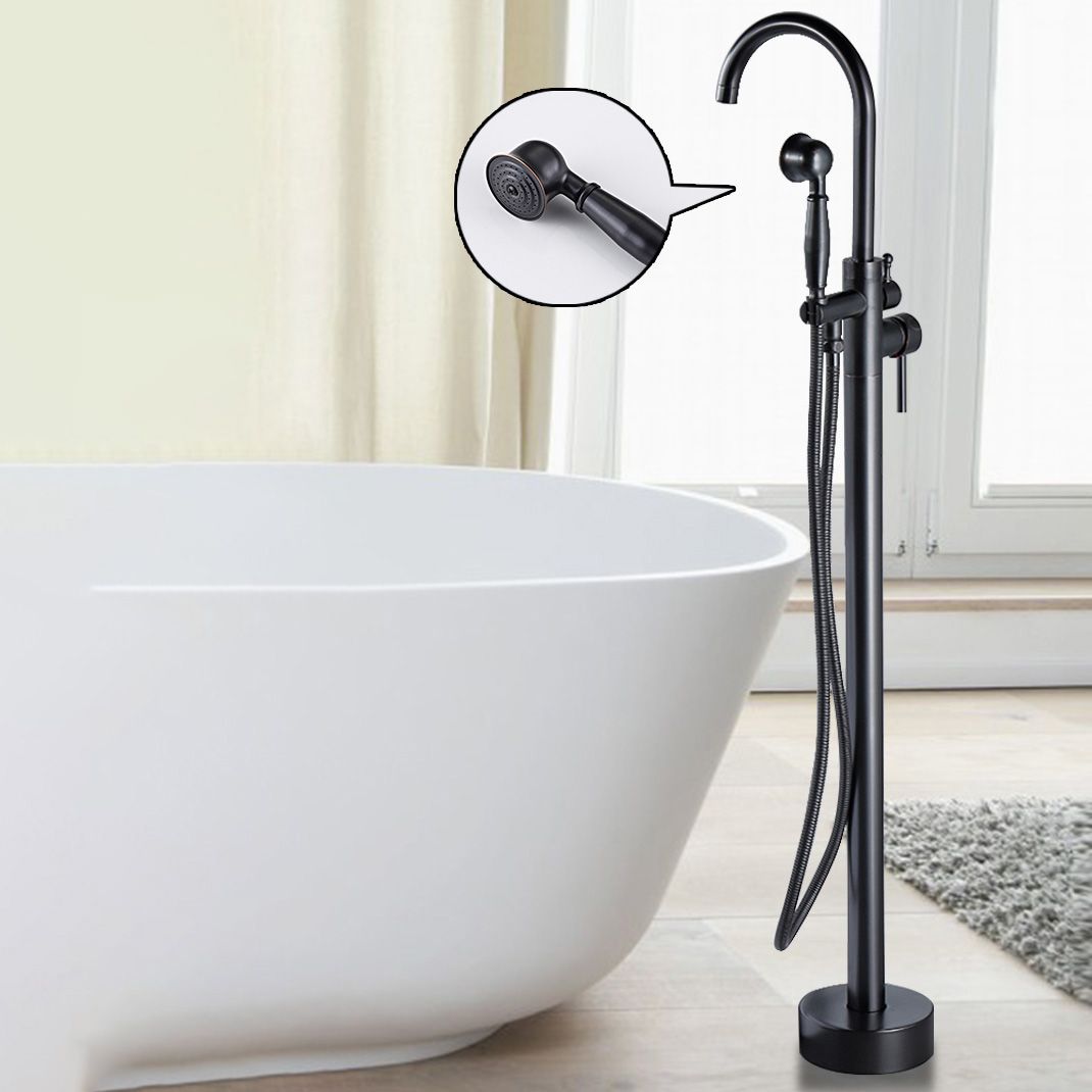 Modern Freestanding Tub Filler Trim Brass Floor Mounted Freestanding Bathtub Faucet Clearhalo 'Bathroom Remodel & Bathroom Fixtures' 'Bathtub Faucets' 'bathtub_faucets' 'Home Improvement' 'home_improvement' 'home_improvement_bathtub_faucets' 1200x1200_7c986952-1946-4a76-8f21-141d6703f329