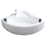 Corner Modern Bath Acrylic Soaking White Back to Wall Bathtub Clearhalo 'Bathroom Remodel & Bathroom Fixtures' 'Bathtubs' 'Home Improvement' 'home_improvement' 'home_improvement_bathtubs' 'Showers & Bathtubs' 1200x1200_7cb29396-3025-4578-97ff-82fbd80362a1