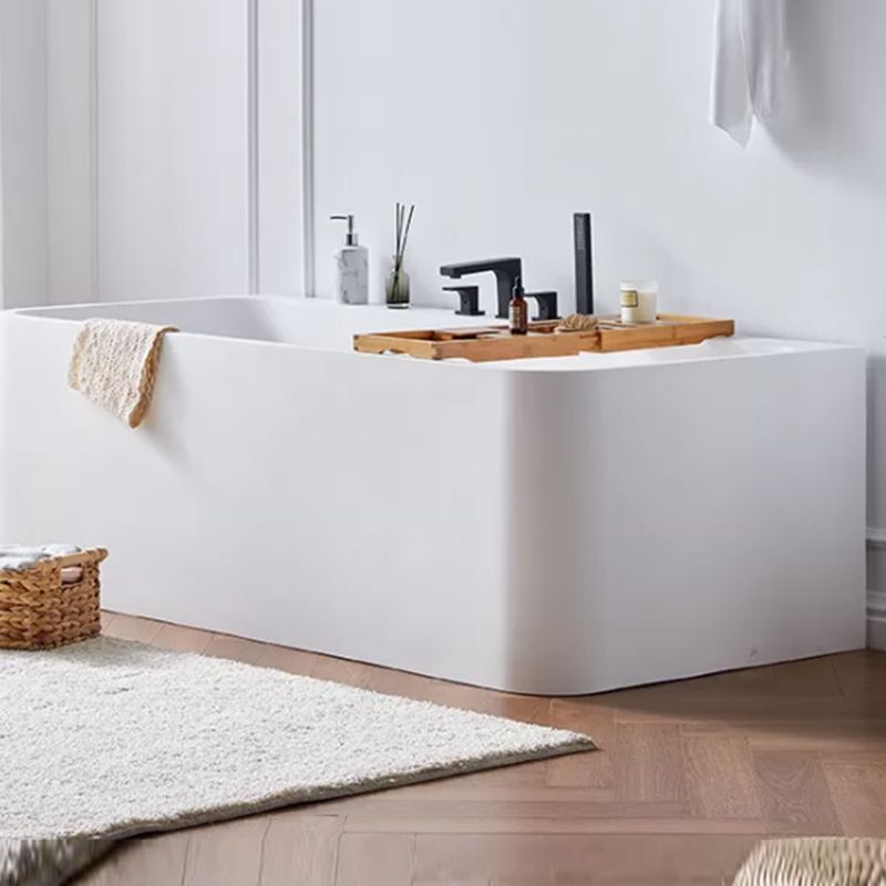 Stone Soaking Bathtub Antique Finish Rectangular Back to Wall Bathtub (Board not Included) Clearhalo 'Bathroom Remodel & Bathroom Fixtures' 'Bathtubs' 'Home Improvement' 'home_improvement' 'home_improvement_bathtubs' 'Showers & Bathtubs' 1200x1200_7ccf0d37-cab4-47ef-9527-726e047f388f