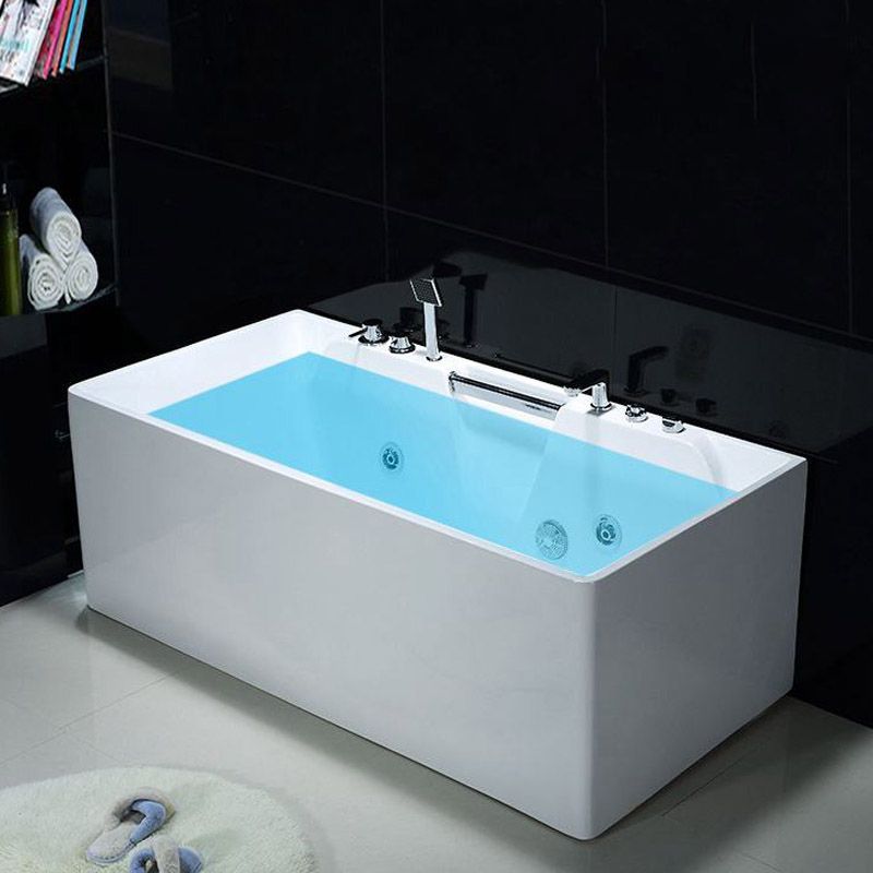 Modern Rectangular Bath Tub Bathroom Soaking with Center Drain Tub Clearhalo 'Bathroom Remodel & Bathroom Fixtures' 'Bathtubs' 'Home Improvement' 'home_improvement' 'home_improvement_bathtubs' 'Showers & Bathtubs' 1200x1200_7cefca8f-19cb-481c-87be-f15d98ce9925