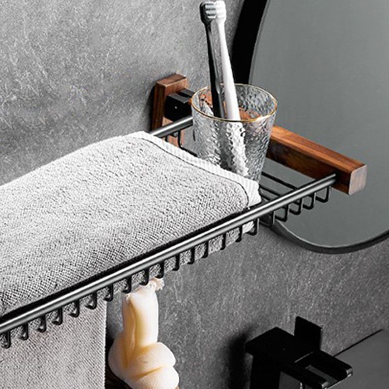 Modern Black Bathroom Set Bath Shelf Towel Bar Bath Hardware Set Clearhalo 'Bathroom Hardware Sets' 'Bathroom Hardware' 'Bathroom Remodel & Bathroom Fixtures' 'bathroom_hardware_sets' 'Home Improvement' 'home_improvement' 'home_improvement_bathroom_hardware_sets' 1200x1200_7cfe3d9a-44a2-4982-aa8b-a7e4c468cd6d