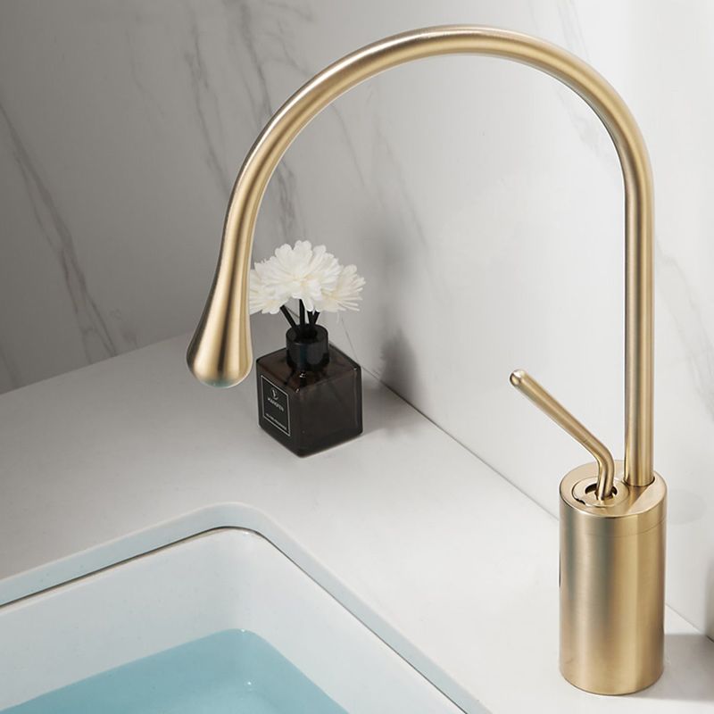 Luxury Circular Bathroom Sink Faucet with 1-Handle Brass Lavatory Faucet Clearhalo 'Accueil' 'Amélioration Domiciliaire' 'bathroom_sink_faucets' 'Ensembles de Lavabo & de Robinet de Toilette' 'home_improvement' 'home_improvement_bathroom_sink_faucets' 'Robinet de Lavabo de Salle de Bain' 'Rénovation et Équipement de Salle de Bain' 1200x1200_7d07b53d-c30a-4482-9406-ac61ba8a39e1