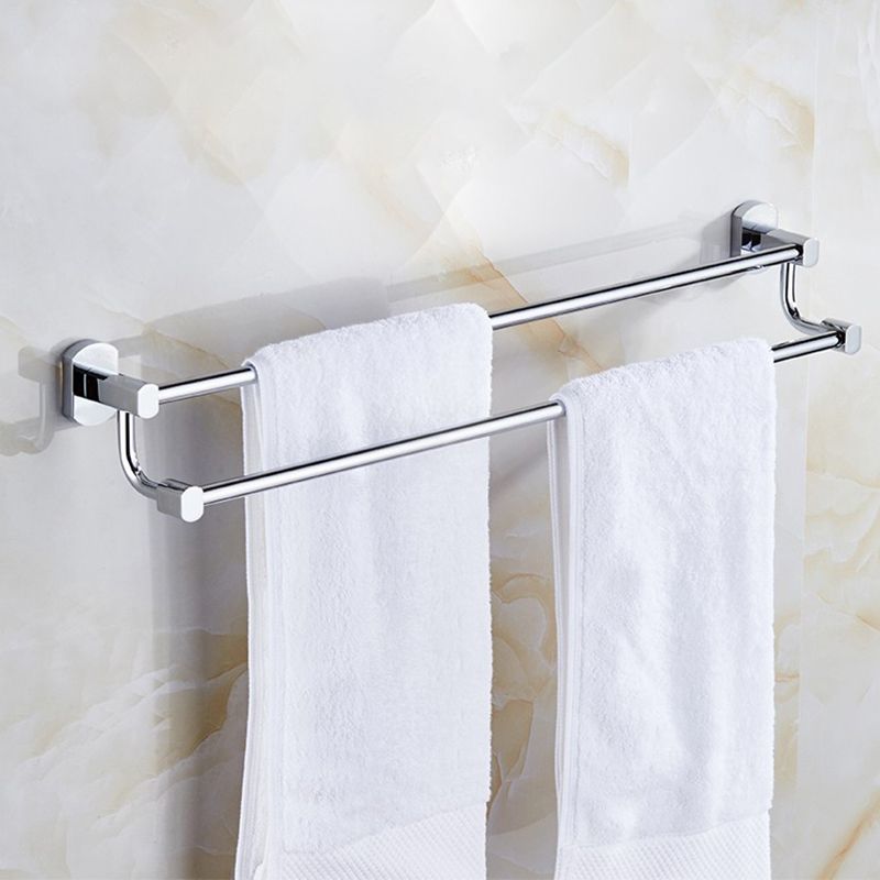 Polished Chrome Modern Bathroom Accessory Set Silver Towel Bar/Bath Shelf Clearhalo 'Bathroom Hardware Sets' 'Bathroom Hardware' 'Bathroom Remodel & Bathroom Fixtures' 'bathroom_hardware_sets' 'Home Improvement' 'home_improvement' 'home_improvement_bathroom_hardware_sets' 1200x1200_7d1037d9-5e05-4559-9b76-4f4035b79e66