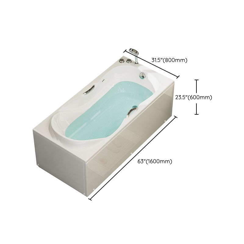 Freestanding Acrylic Bathtub Soaking White Square Modern Back to Wall Bathtub Clearhalo 'Bathroom Remodel & Bathroom Fixtures' 'Bathtubs' 'Home Improvement' 'home_improvement' 'home_improvement_bathtubs' 'Showers & Bathtubs' 1200x1200_7d267cb0-79b5-4d87-8139-efab5bd88498