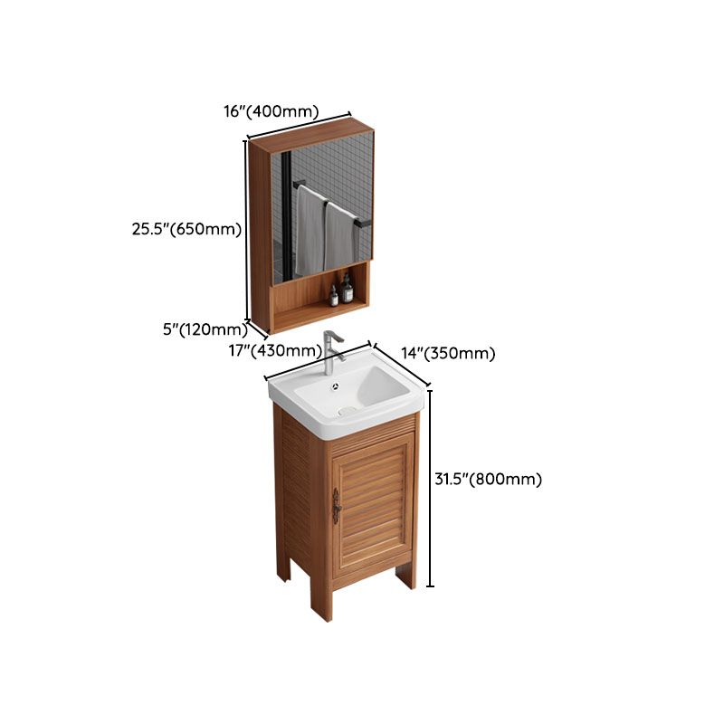 Rectangle Vanity Set Metal Frame Mirror Freestanding 2 Doors Single Sink Bath Vanity Clearhalo 'Bathroom Remodel & Bathroom Fixtures' 'Bathroom Vanities' 'bathroom_vanities' 'Home Improvement' 'home_improvement' 'home_improvement_bathroom_vanities' 1200x1200_7d30c351-a5b9-443b-9bd9-b4bed402b298