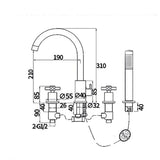 Modern Roman Tub Faucet Set Copper Deck-Mount with Handles Bathtub Faucet Clearhalo 'Bathroom Remodel & Bathroom Fixtures' 'Bathtub Faucets' 'bathtub_faucets' 'Home Improvement' 'home_improvement' 'home_improvement_bathtub_faucets' 1200x1200_7d339a66-0a21-4fad-9928-2bd76cfc03db