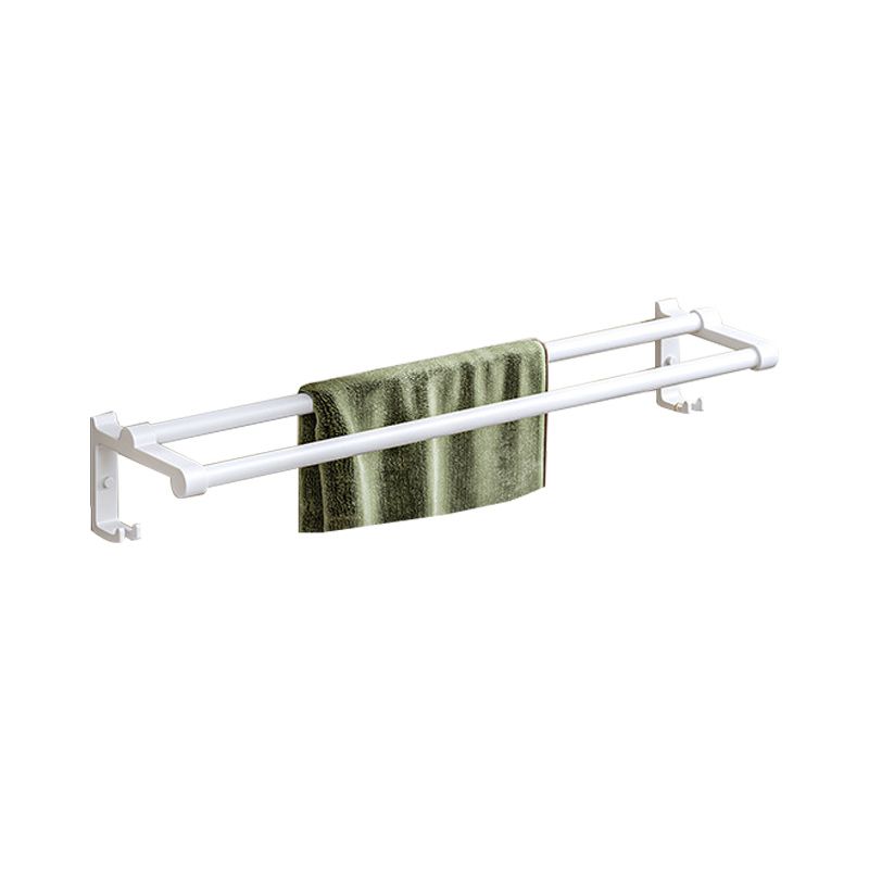 Modern White Finish Bathroom Accessory Set with Bath Shelf/Towel Bar/Robe Hooks Clearhalo 'Bathroom Hardware Sets' 'Bathroom Hardware' 'Bathroom Remodel & Bathroom Fixtures' 'bathroom_hardware_sets' 'Home Improvement' 'home_improvement' 'home_improvement_bathroom_hardware_sets' 1200x1200_7d6325f4-d122-4876-828b-7db1192c8e94