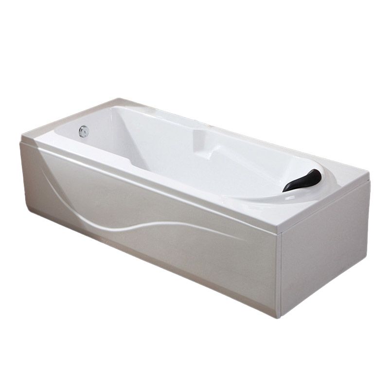 Modern White Acrylic Bathtub Rectangle Freestand Soaking Bathtub with Drain Bath Tub Clearhalo 'Bathroom Remodel & Bathroom Fixtures' 'Bathtubs' 'Home Improvement' 'home_improvement' 'home_improvement_bathtubs' 'Showers & Bathtubs' 1200x1200_7d84dd49-8f62-4547-b82b-89b9a391b8b8