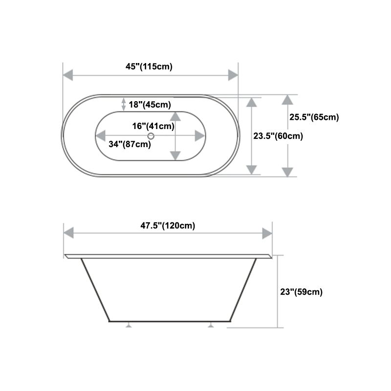 Modern Oval Drop-in Bath Tub 23.22" H White Acrylic Bathtub for Home Clearhalo 'Bathroom Remodel & Bathroom Fixtures' 'Bathtubs' 'Home Improvement' 'home_improvement' 'home_improvement_bathtubs' 'Showers & Bathtubs' 1200x1200_7da20c59-4792-4464-973f-ae7f4689f2b7