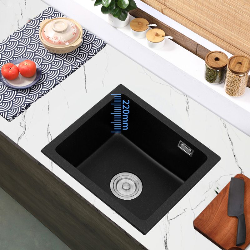 Black Undermount Kitchen Sink Single Bowl Quartz Sink with Drain Strainer Clearhalo 'Home Improvement' 'home_improvement' 'home_improvement_kitchen_sinks' 'Kitchen Remodel & Kitchen Fixtures' 'Kitchen Sinks & Faucet Components' 'Kitchen Sinks' 'kitchen_sinks' 1200x1200_7dab3c40-897c-446a-9eee-c3855232e677