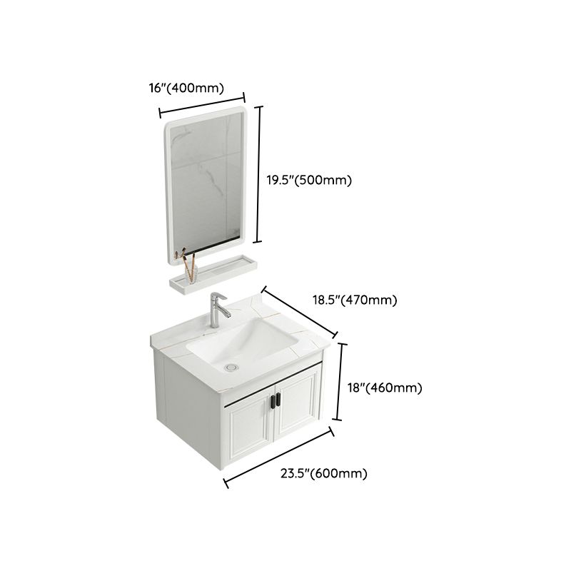 White Modern Single-Sink Wall Mount Open Console with Sink Set Clearhalo 'Bathroom Remodel & Bathroom Fixtures' 'Bathroom Vanities' 'bathroom_vanities' 'Home Improvement' 'home_improvement' 'home_improvement_bathroom_vanities' 1200x1200_7dba831f-1886-49f4-b6c1-d7421dabe05e