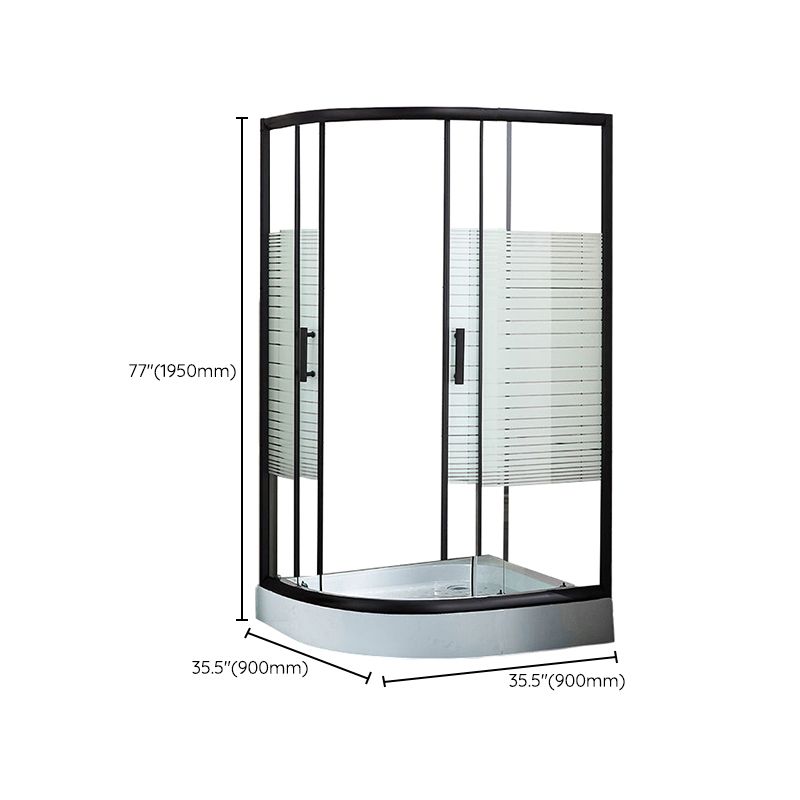 Corner Round Framed Shower Kit Double Sliding Double Sliding Shower Kit Clearhalo 'Bathroom Remodel & Bathroom Fixtures' 'Home Improvement' 'home_improvement' 'home_improvement_shower_stalls_enclosures' 'Shower Stalls & Enclosures' 'shower_stalls_enclosures' 'Showers & Bathtubs' 1200x1200_7ddd4d34-df7c-4cb6-95a9-cba6c67e6267