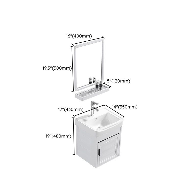 Modern White Wall Mount Bathroom Sink Vanity with Faucet Sink Clearhalo 'Bathroom Remodel & Bathroom Fixtures' 'Bathroom Vanities' 'bathroom_vanities' 'Home Improvement' 'home_improvement' 'home_improvement_bathroom_vanities' 1200x1200_7e11d490-6dd3-4ee0-8f66-3e488a463181