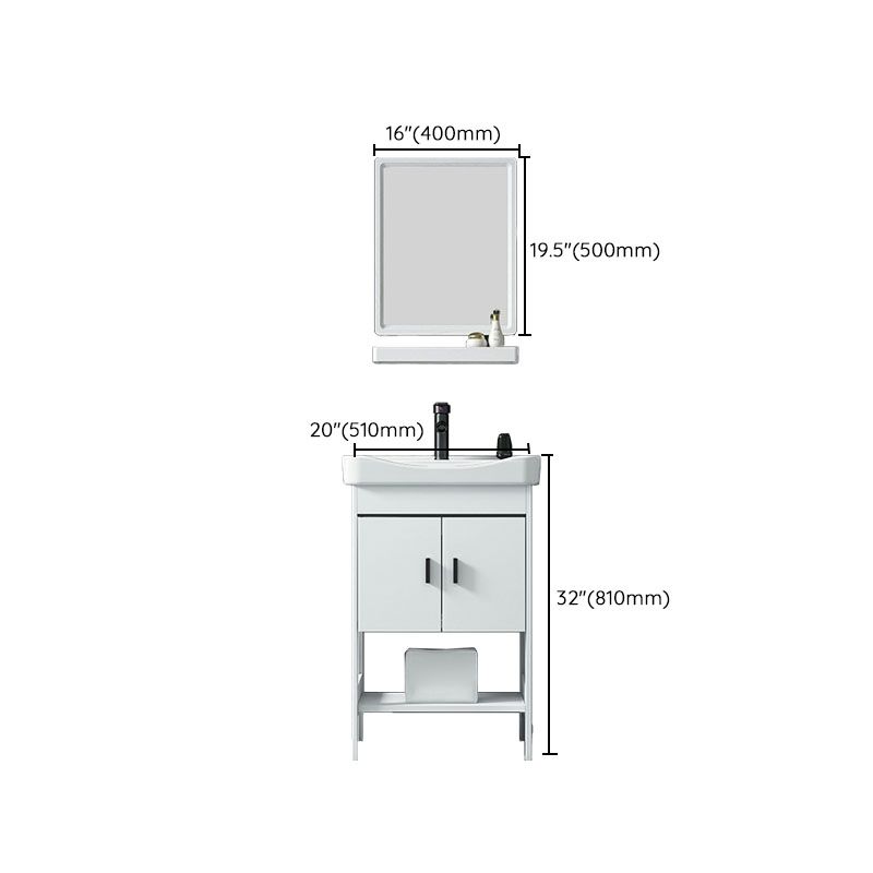 Freestanding Modern Sink Included Bath Vanity in White for Bathroom Clearhalo 'Bathroom Remodel & Bathroom Fixtures' 'Bathroom Vanities' 'bathroom_vanities' 'Home Improvement' 'home_improvement' 'home_improvement_bathroom_vanities' 1200x1200_7e156914-c932-4951-812f-44ce74f6604a