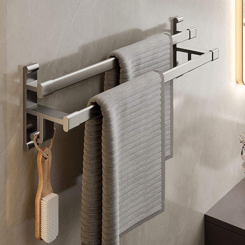 Gray Bathroom Accessory Set Contemporary Style Aluminum Towel Bar Clearhalo 'Bathroom Hardware Sets' 'Bathroom Hardware' 'Bathroom Remodel & Bathroom Fixtures' 'bathroom_hardware_sets' 'Home Improvement' 'home_improvement' 'home_improvement_bathroom_hardware_sets' 1200x1200_7e2afa9f-7732-4429-9813-699036632213