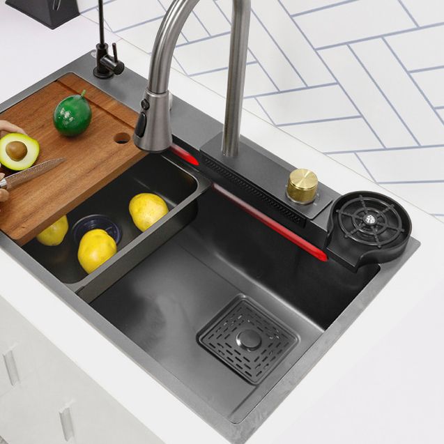 Modern Workstation Sink Stainless Steel Drop-In with Drain Strainer Kit Kitchen Sink Clearhalo 'Home Improvement' 'home_improvement' 'home_improvement_kitchen_sinks' 'Kitchen Remodel & Kitchen Fixtures' 'Kitchen Sinks & Faucet Components' 'Kitchen Sinks' 'kitchen_sinks' 1200x1200_7e3b9b0b-971b-4c28-b53b-4767f4aada95