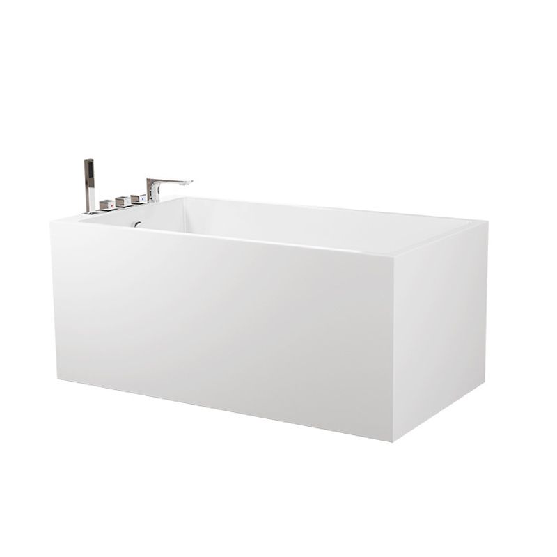 Contemporary Style White Acrylic Tub Rectangular Soaking Tub for Home Clearhalo 'Bathroom Remodel & Bathroom Fixtures' 'Bathtubs' 'Home Improvement' 'home_improvement' 'home_improvement_bathtubs' 'Showers & Bathtubs' 1200x1200_7e4c6b49-312c-4320-9c20-d468094dac2c