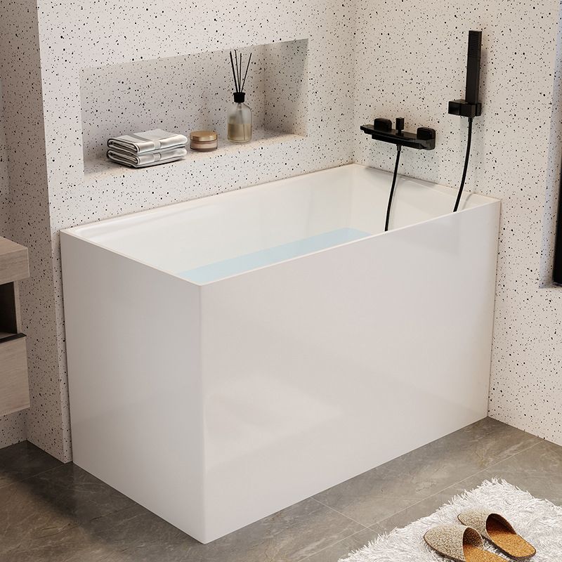 Modern Acrylic Rectangular Soaking Bathtub 26.77" Tall White Bathtub Clearhalo 'Bathroom Remodel & Bathroom Fixtures' 'Bathtubs' 'Home Improvement' 'home_improvement' 'home_improvement_bathtubs' 'Showers & Bathtubs' 1200x1200_7e51d1cf-a998-4f9b-b08e-b176ae590f94