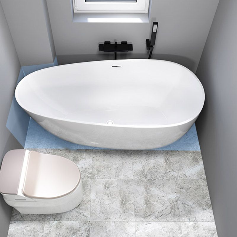 Modern Acrylic Bathtub Freestanding Soaking Bathtub with Drain Bath Tub Clearhalo 'Bathroom Remodel & Bathroom Fixtures' 'Bathtubs' 'Home Improvement' 'home_improvement' 'home_improvement_bathtubs' 'Showers & Bathtubs' 1200x1200_7e574e04-6fde-4ebd-9801-9a392b23459b