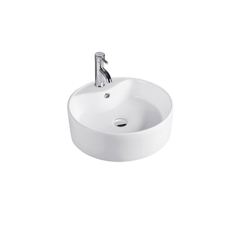 Contemporary Bathroom Sink Porcelain Trough Sink with Round Shape(Not Included Faucets) Clearhalo 'Bathroom Remodel & Bathroom Fixtures' 'Bathroom Sinks & Faucet Components' 'Bathroom Sinks' 'bathroom_sink' 'Home Improvement' 'home_improvement' 'home_improvement_bathroom_sink' 1200x1200_7e6a631a-2fc3-4180-92ae-c987d798c059