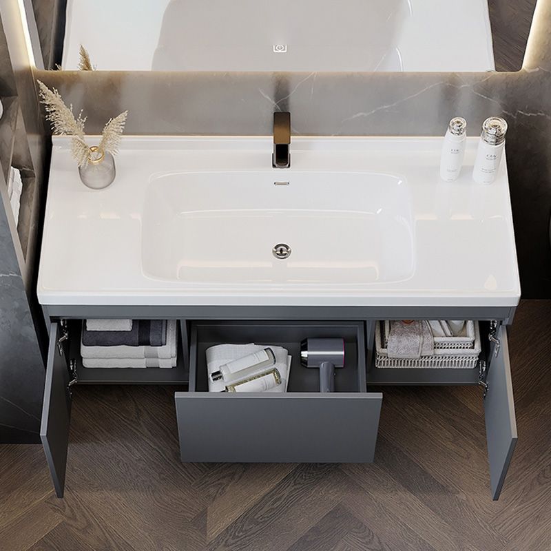 Solid Wood Grey Modern Wall Mount Open Console with Sink Set Clearhalo 'Bathroom Remodel & Bathroom Fixtures' 'Bathroom Vanities' 'bathroom_vanities' 'Home Improvement' 'home_improvement' 'home_improvement_bathroom_vanities' 1200x1200_7e8373a2-e10a-4066-bb4f-dab28b92823e