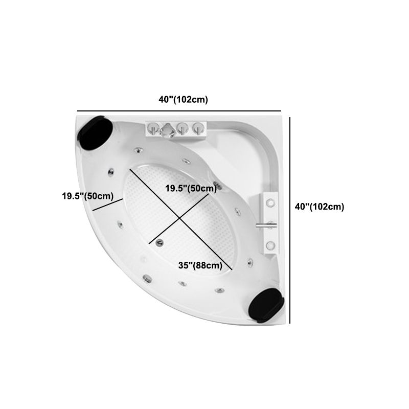 Acrylic Modern Back to Wall Bath Tub Bathroom Corner Bathtub in White Clearhalo 'Bathroom Remodel & Bathroom Fixtures' 'Bathtubs' 'Home Improvement' 'home_improvement' 'home_improvement_bathtubs' 'Showers & Bathtubs' 1200x1200_7e9123d2-bfc5-4fdf-8eb7-0b045cad76a2