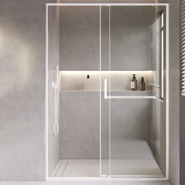 Semi Frameless Shower Bath Door Single Sliding Tempered Shower Doors Clearhalo 'Bathroom Remodel & Bathroom Fixtures' 'Home Improvement' 'home_improvement' 'home_improvement_shower_tub_doors' 'Shower and Tub Doors' 'shower_tub_doors' 'Showers & Bathtubs' 1200x1200_7e9ef143-f631-402e-984c-ac621be6fa6d