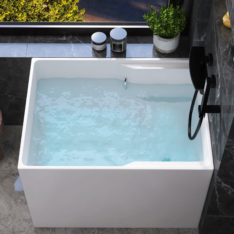 Modern Style Acrylic Soaking Bathtub Rectangle Back to Wall Bathtub Clearhalo 'Bathroom Remodel & Bathroom Fixtures' 'Bathtubs' 'Home Improvement' 'home_improvement' 'home_improvement_bathtubs' 'Showers & Bathtubs' 1200x1200_7ed11200-6cc8-40b5-88b4-eb588ca93e1b