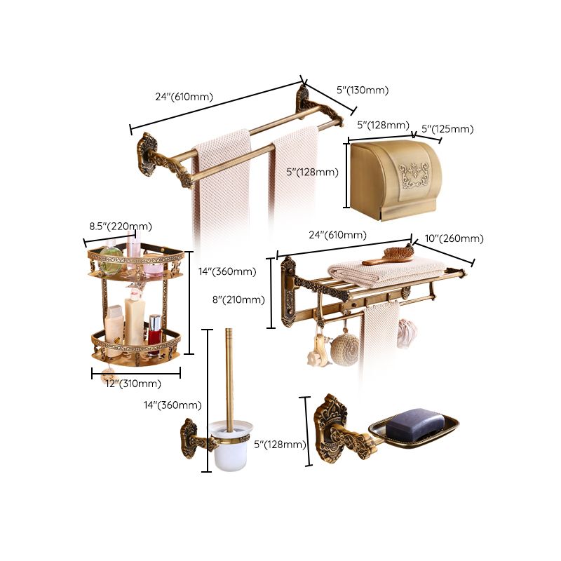 Traditional Metal Bathroom Accessories Hardware Set with Soap Dish Clearhalo 'Bathroom Hardware Sets' 'Bathroom Hardware' 'Bathroom Remodel & Bathroom Fixtures' 'bathroom_hardware_sets' 'Home Improvement' 'home_improvement' 'home_improvement_bathroom_hardware_sets' 1200x1200_7ed7fb49-f2af-4b75-b5b0-3de969657834