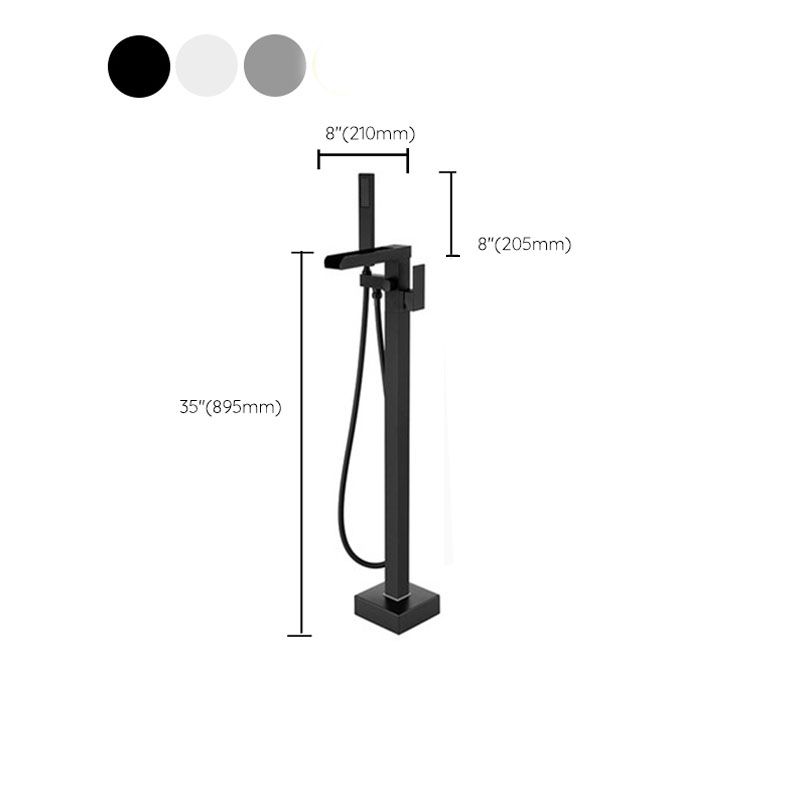 Modern Floor Standing Rod Handle Handheld Shower Head Bathtub Faucet Clearhalo 'Bathroom Remodel & Bathroom Fixtures' 'Bathtub Faucets' 'bathtub_faucets' 'Home Improvement' 'home_improvement' 'home_improvement_bathtub_faucets' 1200x1200_7ed9017d-ac2d-4c6f-91e4-0d8407644d05