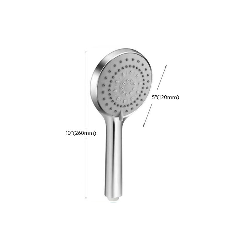 Basic Shower Head Round Plastic Handheld Shower Head in Silver Clearhalo 'Bathroom Remodel & Bathroom Fixtures' 'Home Improvement' 'home_improvement' 'home_improvement_shower_heads' 'Shower Heads' 'shower_heads' 'Showers & Bathtubs Plumbing' 'Showers & Bathtubs' 1200x1200_7efb6c97-fe5f-4074-b420-e685264b3015