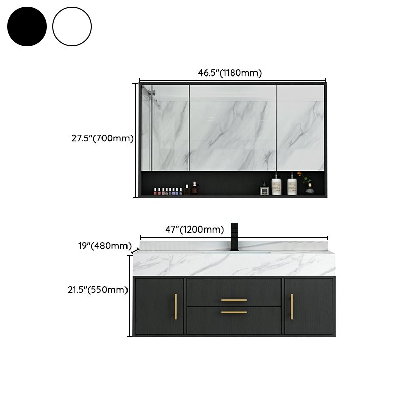 Fashionable Bathroom Vanity Set Wall-Mounted Open Shelf Faucet Included Clearhalo 'Bathroom Remodel & Bathroom Fixtures' 'Bathroom Vanities' 'bathroom_vanities' 'Home Improvement' 'home_improvement' 'home_improvement_bathroom_vanities' 1200x1200_7f06726e-3334-44ff-8bbc-32b2e00b93f2