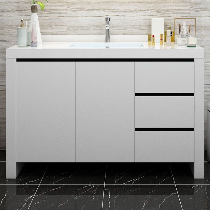 Modern White Wood Sink Vanity Faucet Included with Mirror for Bathroom Clearhalo 'Bathroom Remodel & Bathroom Fixtures' 'Bathroom Vanities' 'bathroom_vanities' 'Home Improvement' 'home_improvement' 'home_improvement_bathroom_vanities' 1200x1200_7f26fca9-3db0-40cb-b2da-9c44b6e2667f