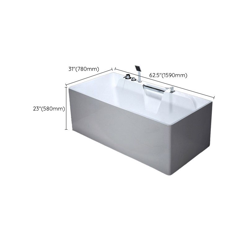 Modern Rectangular Bath Tub Bathroom Soaking with Center Drain Tub Clearhalo 'Bathroom Remodel & Bathroom Fixtures' 'Bathtubs' 'Home Improvement' 'home_improvement' 'home_improvement_bathtubs' 'Showers & Bathtubs' 1200x1200_7f4985a8-46cc-40e8-b43e-60f4741cf54e