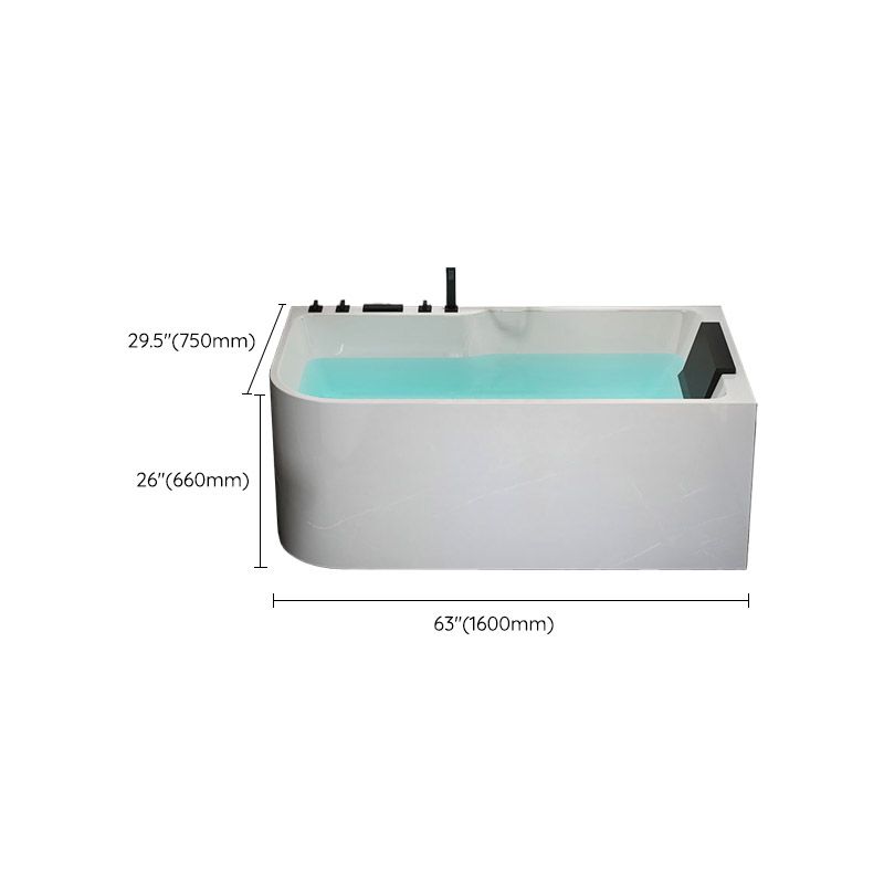 Modern White Rectangle Acrylic Bathtub Back to Wall with Drain Bath Tub Clearhalo 'Bathroom Remodel & Bathroom Fixtures' 'Bathtubs' 'Home Improvement' 'home_improvement' 'home_improvement_bathtubs' 'Showers & Bathtubs' 1200x1200_7f60ffec-8c11-46ef-8864-43d2ebe7ea28